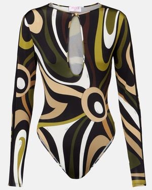 PUCCI Bedruckter Body Marmo Aus Satin - Schwarz
