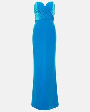 Rebecca Vallance Bernardette Velvet-Effect Gown - Blue