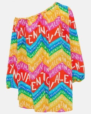 Valentino Chevron 24 Silk Minidress - Multicolour