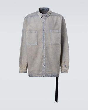 Rick Owens Faded Denim Shirt - Grey