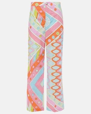 PUCCI Vivara Mid-Rise Cotton Straight Trousers - White