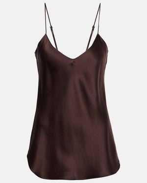 Nili Lotan Isabella Silk Satin Camisole - Brown