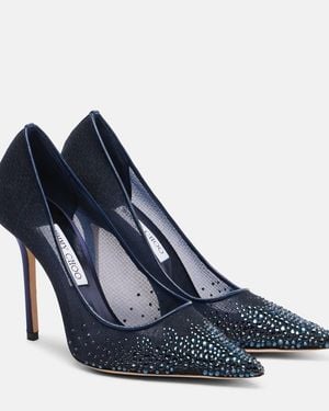 Jimmy Choo Pumps Love 100 Mit Kristallen - Blau