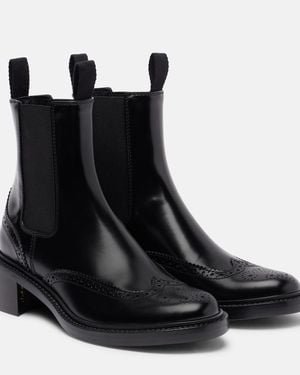 Saint Laurent Vincent 50 Leather Ankle Boots - Black