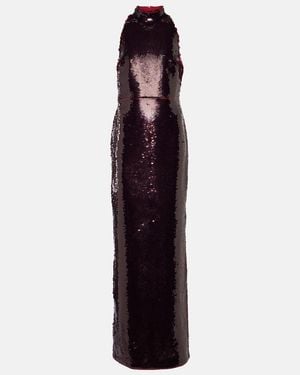 Safiyaa Sequinned Viba Gown - Purple