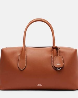 Polo Ralph Lauren E/W Medium Leather Tote Bag - Brown