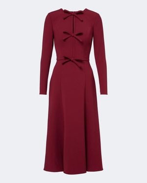 Carolina Herrera Bow-Detail Crepe Midi Dress - Red