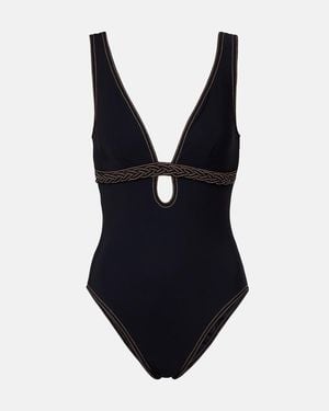 Karla Colletto Quinn Keyhole Cutout Swimsuit - Blue