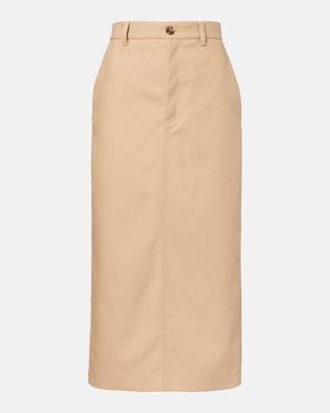Wardrobe NYC High-Rise Cotton Midi Skirt - Natural