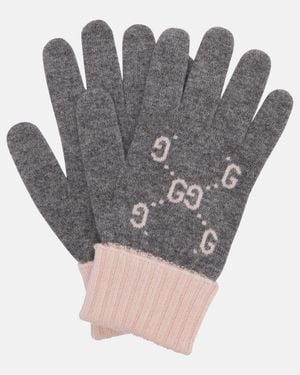 Gucci Handschuhe Gg Aus Kaschmir-Jacquard - Grau