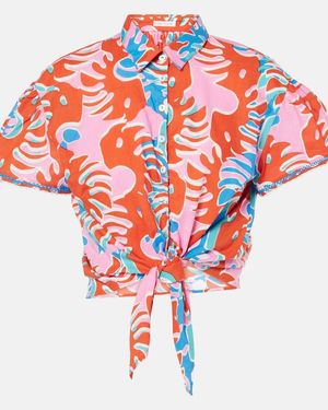 Poupette Printed Cotton Shirt - Orange