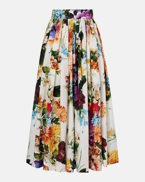 Dolce & Gabbana High-Waisted Skirt With A Floral Bouquet Print - Multicolour