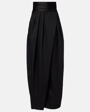 Alaïa Wool Wide-Leg Trousers - Black