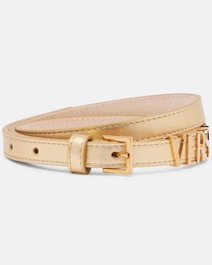 Versace Guertel Aus Metallic-Leder - Natur