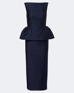 Roland Mouret Peplum Taffeta Cocktail Dress - Blue