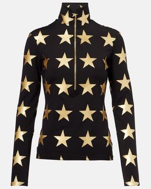 Goldbergh Lunaria Printed Half-Zip Ski Top - Black