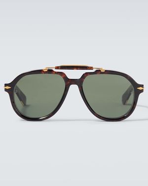 Jacques Marie Mage Ayrton Senna By Jmm: 1991 Aviator Sunglasses - Brown