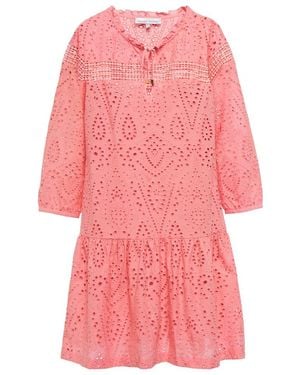 Heidi Klein Cherry Blossom Broderie Anglaise Cotton Mini Dress - Pink