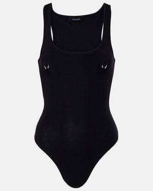 Mugler Verzierter Body Aus Einem Baumwollgemisch - Schwarz