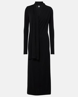 TOTEME Scarf-Detail Jersey Maxi Dress - Black