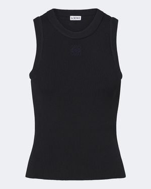Loewe Tanktop Anagram Aus Rippstrick - Schwarz
