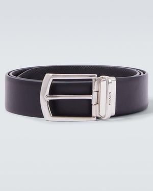 Prada Wendbarer Guertel Aus Saffiano-Leder Und Leder - Blau