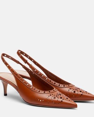 Gianvito Rossi Slingback-Pumps Aus Leder - Braun