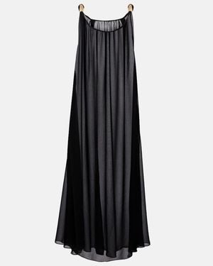Adriana Degreas Holiday Embellished Chiffon Maxi Dress - Black