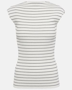 Sportmax Hans Striped Cotton Top - White