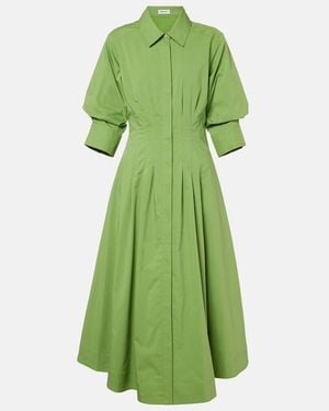 Jonathan Simkhai Jazz Cotton-Blend Poplin Midi Dress - Green
