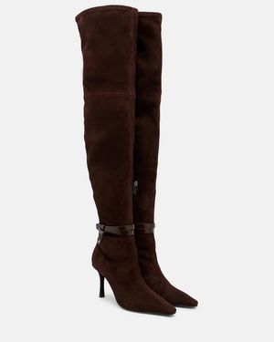 Jimmy Choo Camie 85 Suede Over-The-Knee Boots - Brown