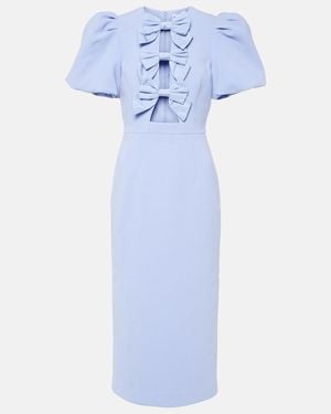 Rebecca Vallance Bridal Annabelle Bow-Detail Midi Dress - Blue