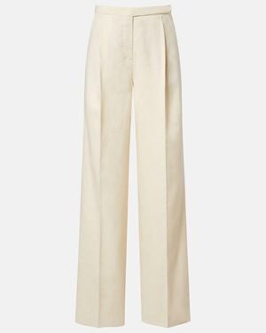 Dorothee Schumacher Casual Sophistication Linen And Cotton Wide-Leg Pants - White