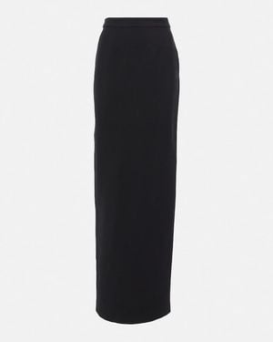 Roland Mouret Asymmetrical Wool And Silk Maxi Skirt - Black