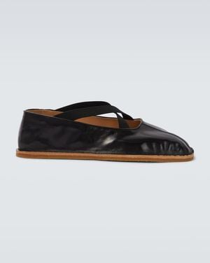Dries Van Noten Leather Slip-On Shoes - Black