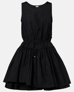 Loewe Paula's Ibiza Cotton Poplin Minidress - Black