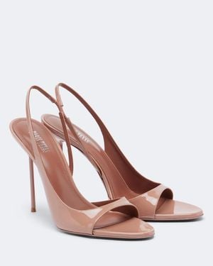 Paris Texas Lidia Patent Leather Slingback Sandals - Brown
