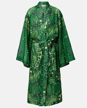 The Attico Bandana Cotton Muslin Kaftan - Green