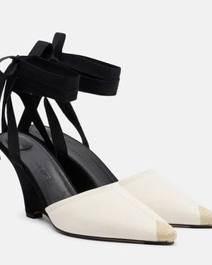 Jacquemus Canvas Wedges - Black