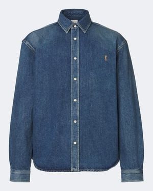 Saint Laurent Camicia Di Jeans Cassandre - Blu
