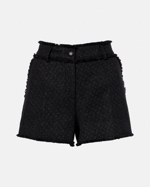 Dolce & Gabbana Wool-Blend Tweed Shorts - Black