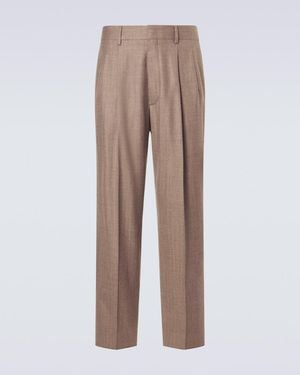 Loro Piana Buxton Virgin Wool Straight Trousers - Brown