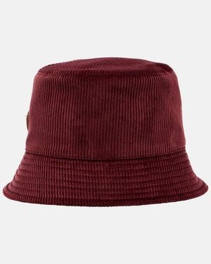 Prada Hut Aus Baumwollcord - Rot