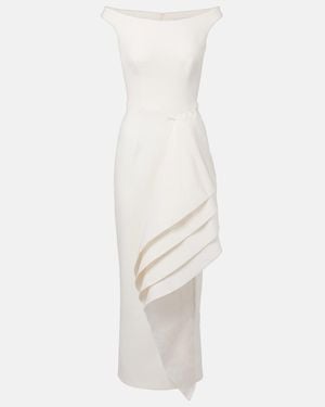 Safiyaa Bree Draped Midi Dress - White