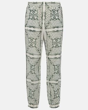 Tory Burch Printed Cotton Trousers - Green