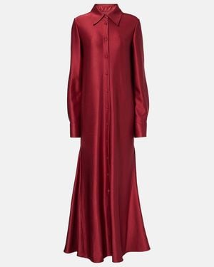 Jil Sander Satin Shirt Dress - Red
