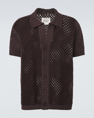 Frescobol Carioca Pinto Crochet Cotton Shirt - Black