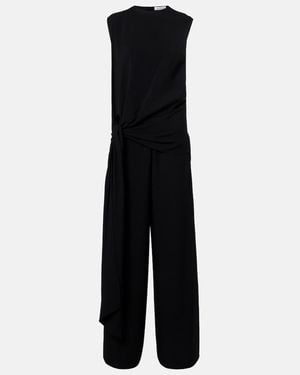Alaïa Tie Gathered Jersey Jumpsuit - Black