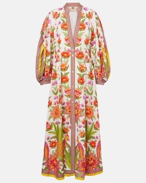 FARM Rio Ararais Linen-Blend Maxi Dress - Multicolour