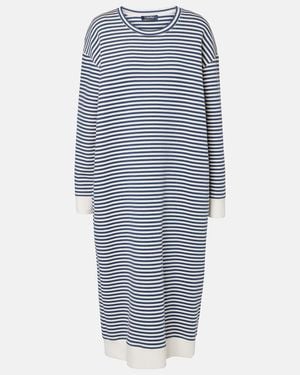 Max Mara Calla Striped Jersey Midi Dress - Blue